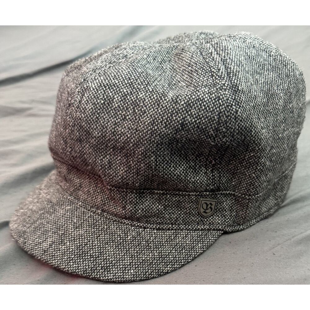 Brixton Newsboy Cabbie Hat Mens 7 1/4 Gray Tweed Wool Blend Cap
